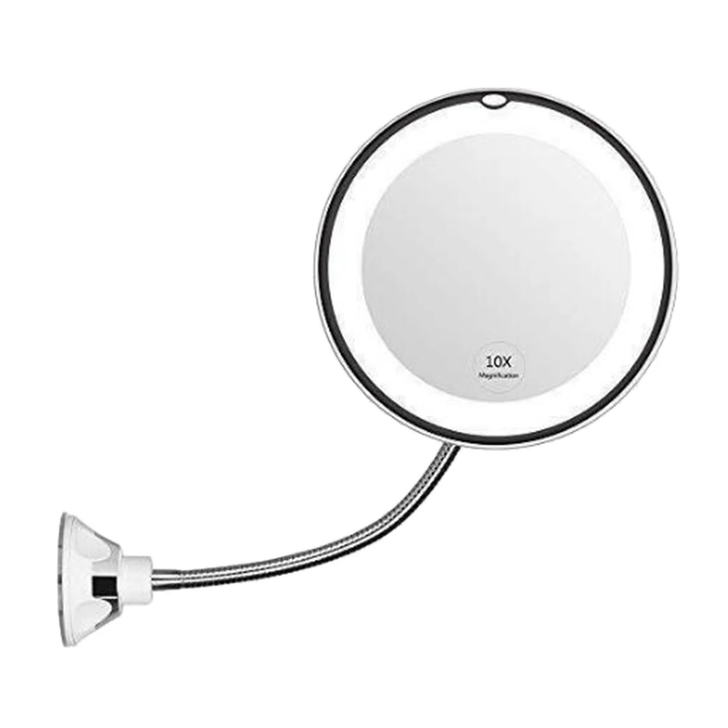 Flexible Gooseneck 10X Magnified Makeup Shaving Cordless Hotel Swivel Mirrors LED Bathroom Makeup Mirror Adjustable Mirror
Flexible Gooseneck 10X Magnified Makeup Shaving Cordless Hotel Swivel Mirrors LED Bathroom Makeup Mirror Adjustable Mirror