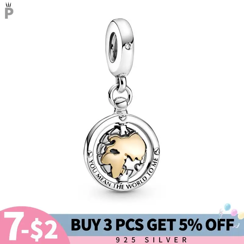 2021 Authentic 925 Sterling Silver Spinning World Dangle Charms travel Beads Fit Original Pandora Bracelet Necklace Jewelry Gift
2021 Authentic 925 Sterling Silver Spinning World Dangle Charms travel Beads Fit Original Pandora Bracelet Necklace Jewelry Gift