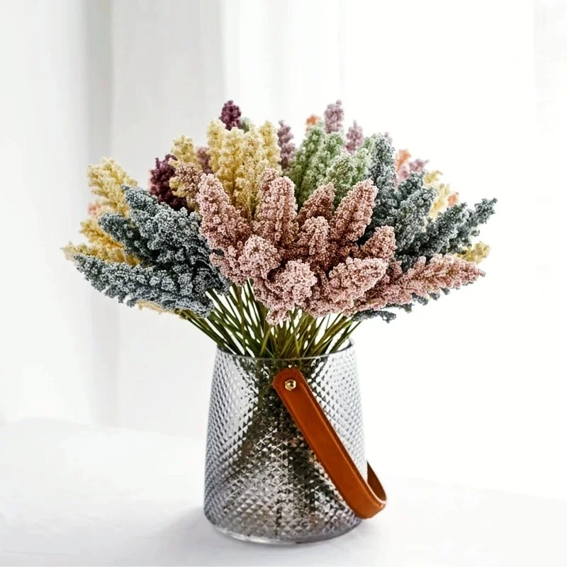 

30cm Artificial Flowers, Vanilla Grains,Plant Berry Spike Fake Wheat,Bridal Bouquet,Home Garden Decoration Wedding Foam Lavender