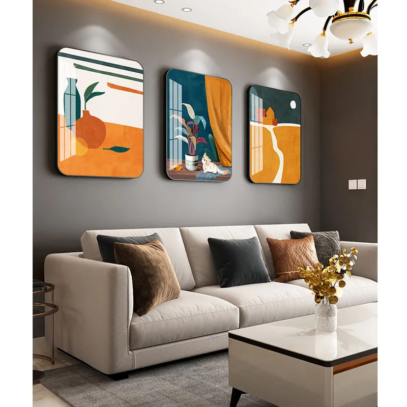 Living Room Sofa Decoration Background Wall Triptych Nordic Style Wall Painting Metal Photo Frame Crystal Porcelain Painting
Living Room Sofa Decoration Background Wall Triptych Nordic Style Wall Painting Metal Photo Frame Crystal Porcelain Painting