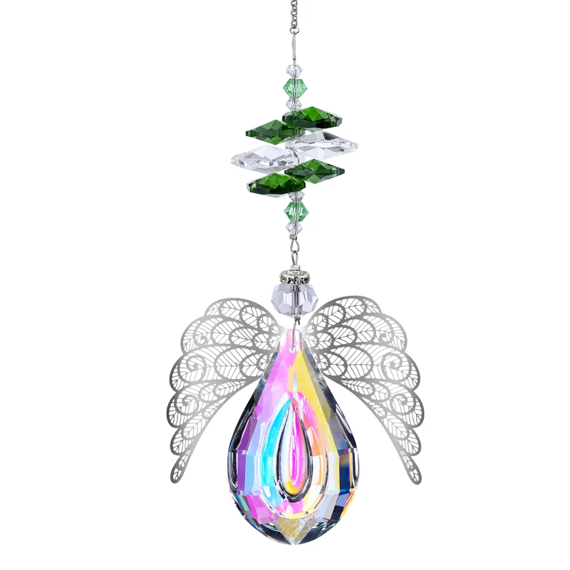 H&D Hanging Suncatcher Crystal Chakra Prisms Pendant with Angel Wings Rainbow Maker For Window Home Garden Decor (AB Coating)
H&D Hanging Suncatcher Crystal Chakra Prisms Pendant with Angel Wings Rainbow Maker For Window Home Garden Decor (AB Coating)