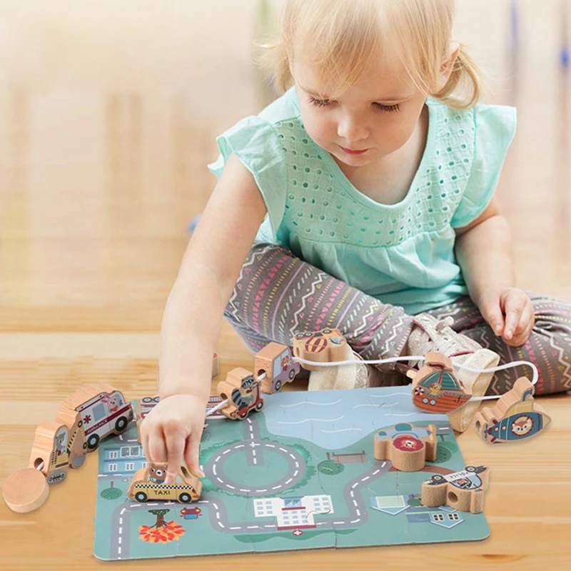Kids Wooden Educational Toys Shape Color Sorting Stacking Blocks Puzzles Traffic Wear Rope Toys for Fine Motor Skills
Kids Wooden Educational Toys Shape Color Sorting Stacking Blocks Puzzles Traffic Wear Rope Toys for Fine Motor Skills