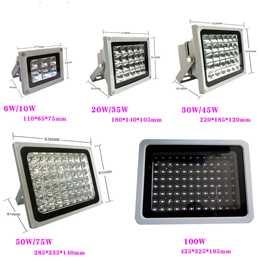 УФ led cob отверждающий светильник 6 Вт 20 365нм 395нм 405нм ультрафиолетовая