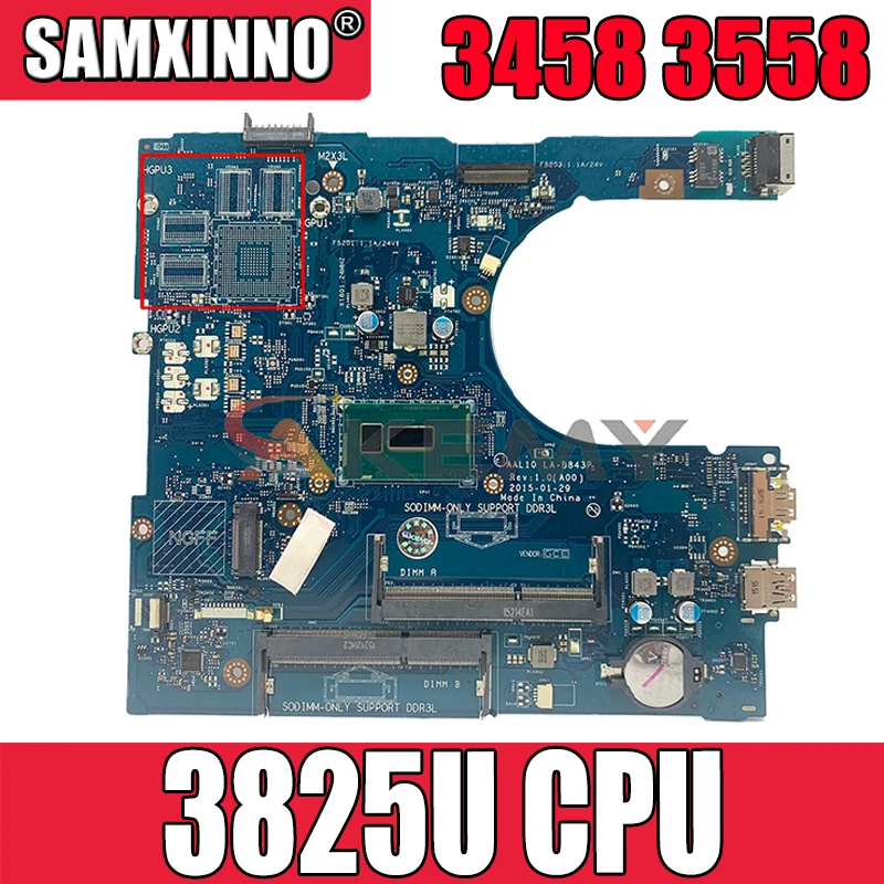 Для DELL Inspiron 3458 3558 5558 5758 3825U VGA Порты и разъёмы Материнская плата ноутбука CN-0X1K27 0X1K27 AAL10 LA-B843P материнская плата для ноутбука
Для DELL Inspiron 3458 3558 5558 5758 3825U VGA Порты и разъёмы Материнская плата ноутбука CN-0X1K27 0X1K27 AAL10 LA-B843P материнская плата для ноутбука