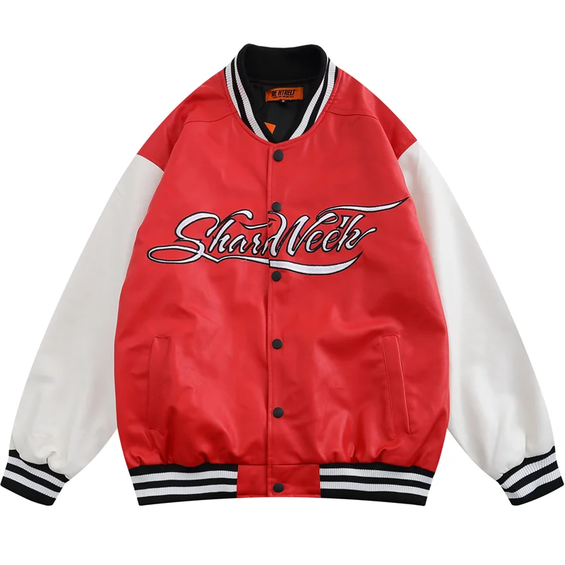 Leather Jacket Coat Men Hip Hop Streetwear Patchwork Letter Embroidery Baseball Bomber Varsity College Pu Leather Retro Jacket
Leather Jacket Coat Men Hip Hop Streetwear Patchwork Letter Embroidery Baseball Bomber Varsity College Pu Leather Retro Jacket