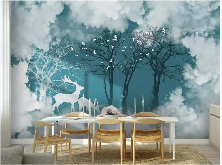Custom wallpapers for walls 3 d murals wallpaper Forest landscape, white clouds, TV, sofa, wall papers home decoration, painting
Custom wallpapers for walls 3 d murals wallpaper Forest landscape, white clouds, TV, sofa, wall papers home decoration, painting