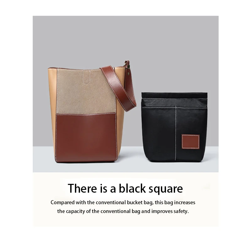 2021 autumn and winter new style 100% cowhide wide shoulder strap large capacity hit color versatile bucket bag shoulder bag
2021 autumn and winter new style 100% cowhide wide shoulder strap large capacity hit color versatile bucket bag shoulder bag