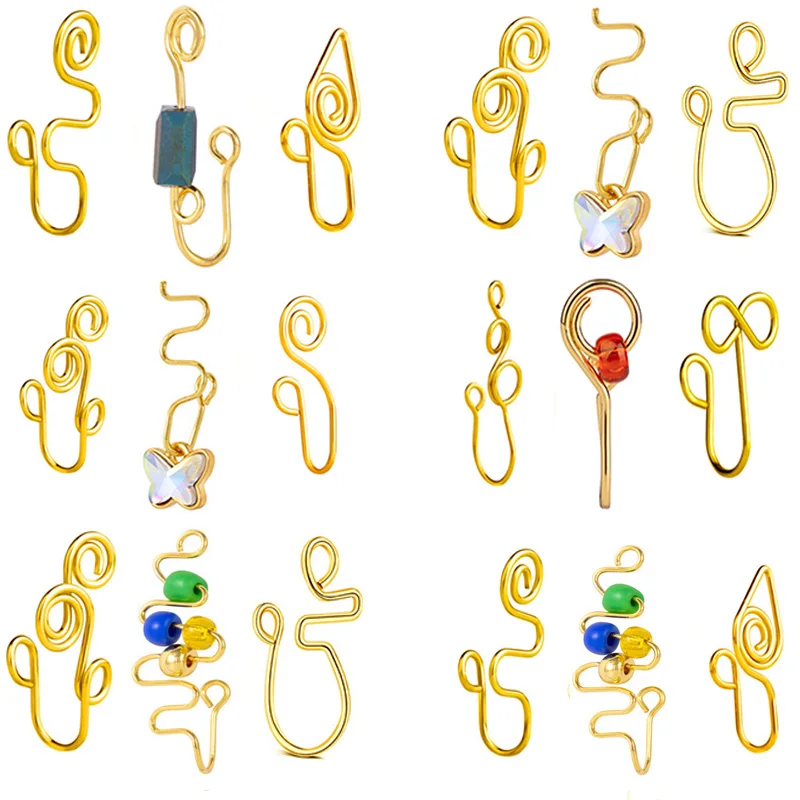 3 PCS Acrylic Beaded Butterfly African Fake Nose Cuff Pack Copper Clip On Fake Nose Piercing Set Non Piercing Gold Nose Ring
3 PCS Acrylic Beaded Butterfly African Fake Nose Cuff Pack Copper Clip On Fake Nose Piercing Set Non Piercing Gold Nose Ring