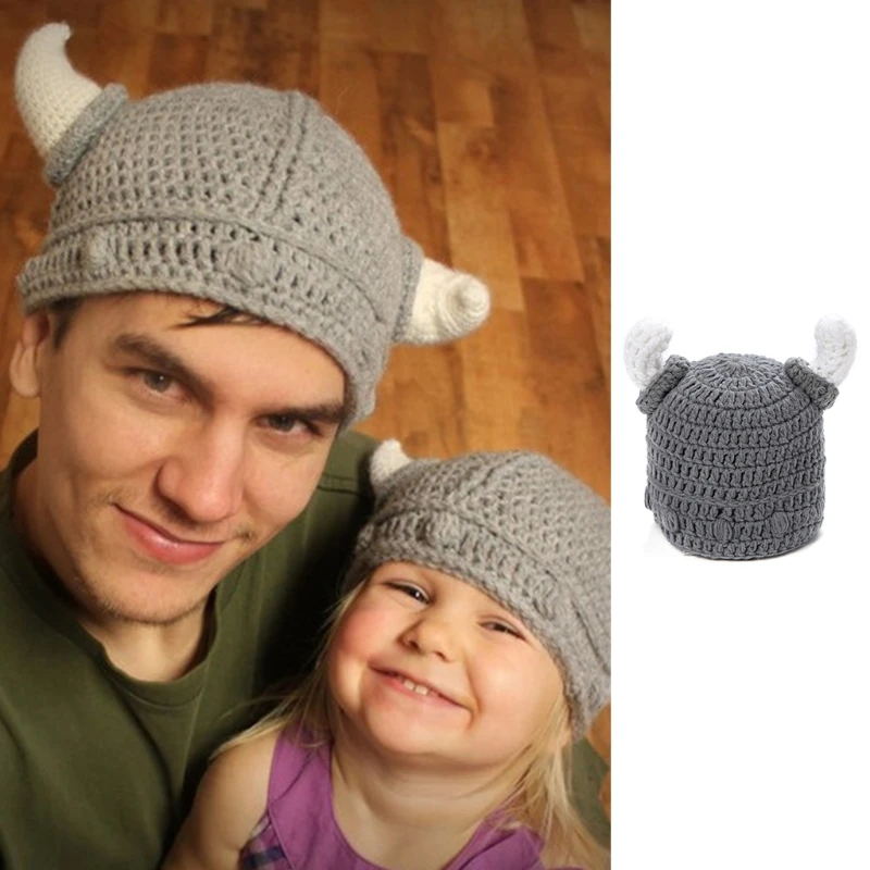 Adult Kids Handmade Crochet Knitted Beanie Hat Cute Funny Ox Horn Parent-Child Barbarian Viking Stretchy Skullies Cap
Adult Kids Handmade Crochet Knitted Beanie Hat Cute Funny Ox Horn Parent-Child Barbarian Viking Stretchy Skullies Cap
