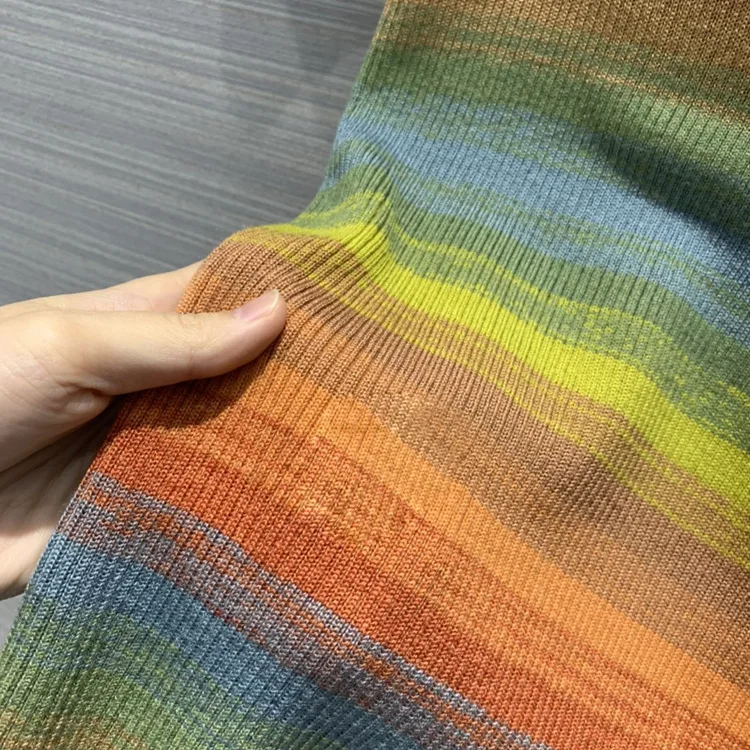 High-end Brand Women 70% Wool 30% Silk Knit Shirt 2020 Autumn Casual Long Sleeve O-neck Elastic Rainbow Stripe Sweaters Top
High-end Brand Women 70% Wool 30% Silk Knit Shirt 2020 Autumn Casual Long Sleeve O-neck Elastic Rainbow Stripe Sweaters Top