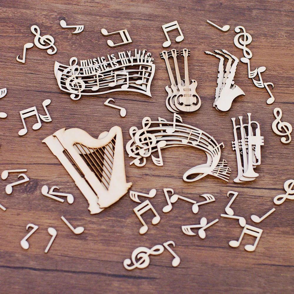 Wood Chip 55PCS/BOX Music Guitar/harp/musical Note For Melody DIY Scrapbooking Accessories Handmade Home Decor Wood WF322
Wood Chip 55PCS/BOX Music Guitar/harp/musical Note For Melody DIY Scrapbooking Accessories Handmade Home Decor Wood WF322