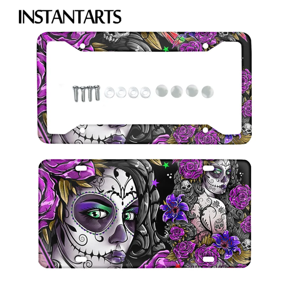 INSTANTARTS Day of the Dead Sugar Skull Pattern Rust-Proof License Plate for Cars Stylish Car Accessories license plate Cover
INSTANTARTS Day of the Dead Sugar Skull Pattern Rust-Proof License Plate for Cars Stylish Car Accessories license plate Cover