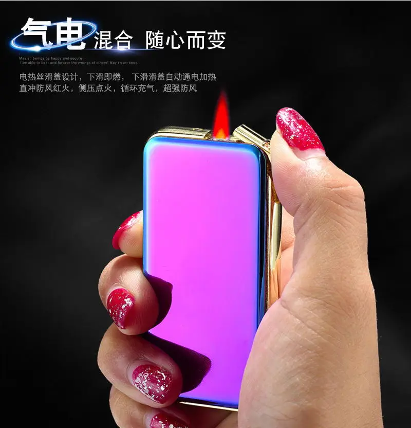 Creative Double Use Electric&Gas Lighter Windproof Rechargable Red Flame Butane Torch Lighter Rechargable Flmaless Usb Lighter
Creative Double Use Electric&Gas Lighter Windproof Rechargable Red Flame Butane Torch Lighter Rechargable Flmaless Usb Lighter
