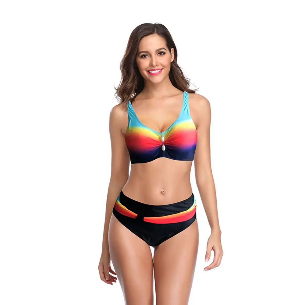 GREYGEM Summer Swimming Suit 2021 2 Pieces Beach Clothes Wire Free Rainbow Bikini Plus Size S-3XL Swimsuits for Women
GREYGEM Summer Swimming Suit 2021 2 Pieces Beach Clothes Wire Free Rainbow Bikini Plus Size S-3XL Swimsuits for Women