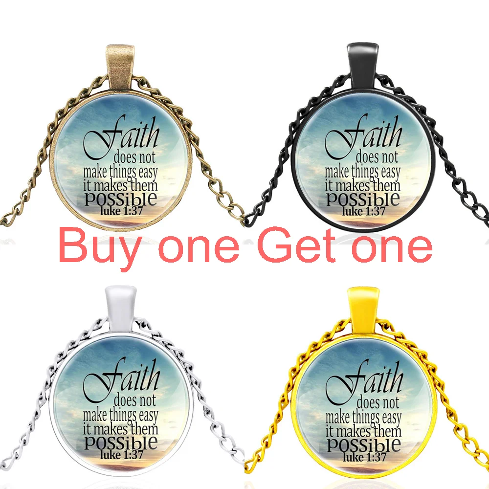 Vintage Bible Verse"faith Does Not Make Things Easy"design Glass Dome Pendant Necklace Men Women Jewelry Gifts
Vintage Bible Verse"faith Does Not Make Things Easy"design Glass Dome Pendant Necklace Men Women Jewelry Gifts