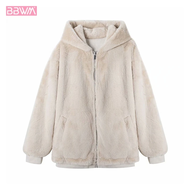 Fashion Faux Fur Windproof Warm Hooded Long Sleeves Women's Jacket Coat Vintage Plush Solid Color Loose Pilot Chic Tops Female
Fashion Faux Fur Windproof Warm Hooded Long Sleeves Women's Jacket Coat Vintage Plush Solid Color Loose Pilot Chic Tops Female