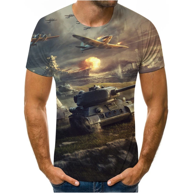 War tank series 3d printing men's short-sleeved T-shirt fashion summer new O-neck casual men's oversized t-shirt for men
War tank series 3d printing men's short-sleeved T-shirt fashion summer new O-neck casual men's oversized t-shirt for men