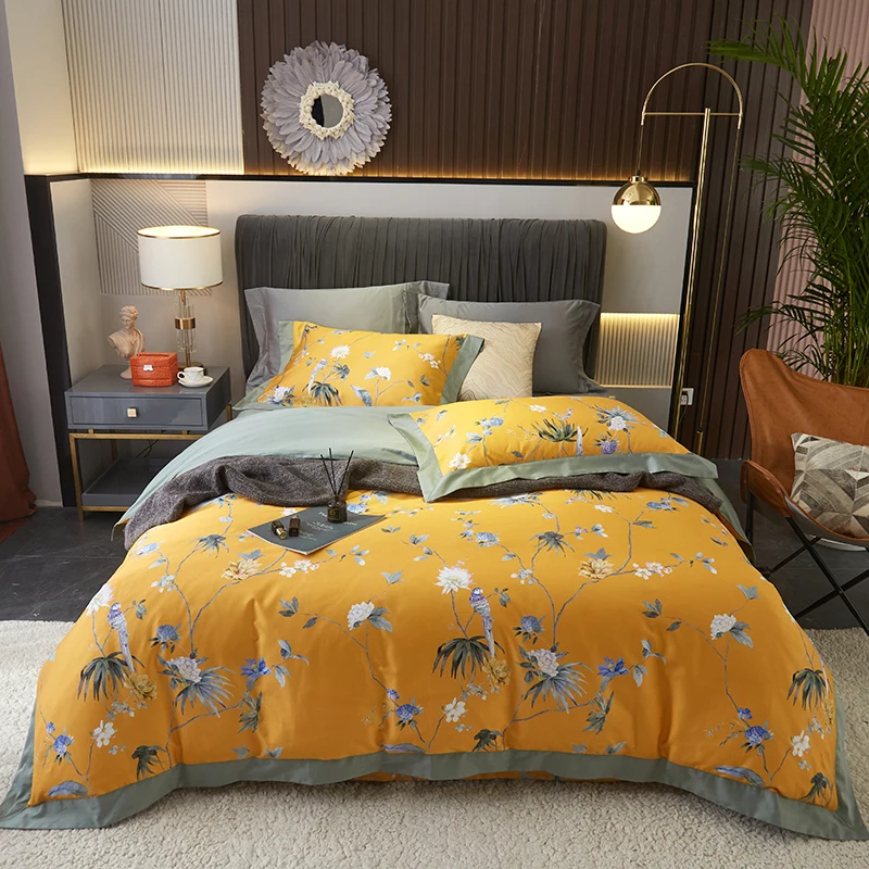 1000TC Egyptian Cotton Bedlines Leaves printing Bedding set Duvet Covet Queen King Size Flatsheet Pillowcase for kids Bedroom
1000TC Egyptian Cotton Bedlines Leaves printing Bedding set Duvet Covet Queen King Size Flatsheet Pillowcase for kids Bedroom