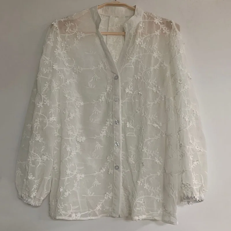 MosiMolly Organza Shirt Blouses Shirt Tops Women Floswer Patchwork Chiffon Blouses See Through Shirt 2021 Summer
MosiMolly Organza Shirt Blouses Shirt Tops Women Floswer Patchwork Chiffon Blouses See Through Shirt 2021 Summer