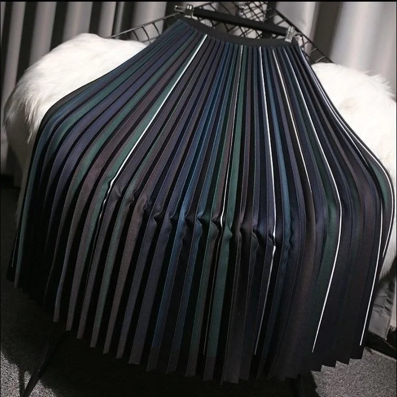 Beautiful Gradient Color Long Skirts Women Korean A-line High Waist Pleated Maxi Skirt Female Skirt Girls Mujer Femme X30
Beautiful Gradient Color Long Skirts Women Korean A-line High Waist Pleated Maxi Skirt Female Skirt Girls Mujer Femme X30