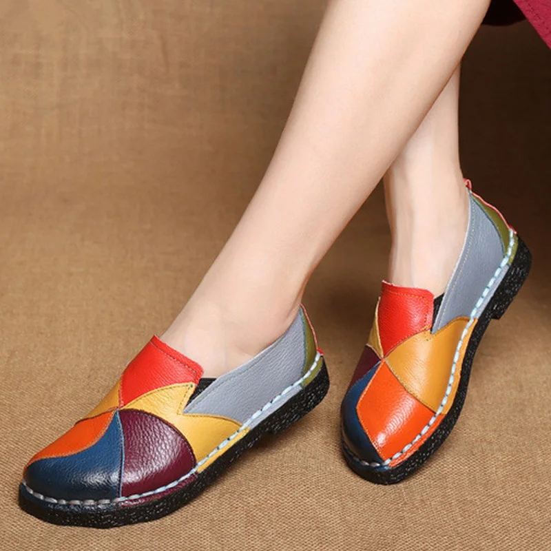Designer Women Flats Genuine Leather Shoes Women Loafers Slip-On Mixed Color Moccasins Female Shoes Ladies Ballet Flat Plus Size
Designer Women Flats Genuine Leather Shoes Women Loafers Slip-On Mixed Color Moccasins Female Shoes Ladies Ballet Flat Plus Size