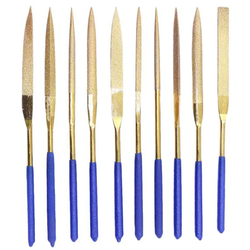 10 Pieces of 140mm Golden Titanium-Plated Diamond Files Triangular File Emery Files
10 Pieces of 140mm Golden Titanium-Plated Diamond Files Triangular File Emery Files