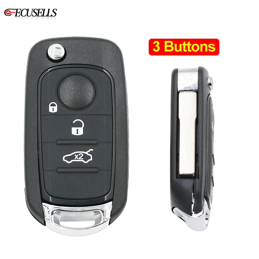 Футляр для смарт-ключа Folding Flip 3 Button Remote Key Shell Case Smart Car Housing Cover SIP22 с неотпиленным лезвием для ключей новой модели Fiat Egea Tipo 500X.