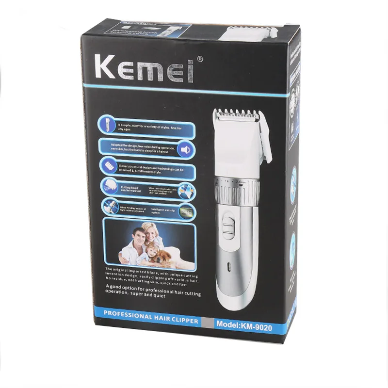 

KEMEI KM-9020 Professional Electric Hair Beard Trimmer Clipper Shaver Razor Adjustable Cutting Machine by AC Charge or Battery