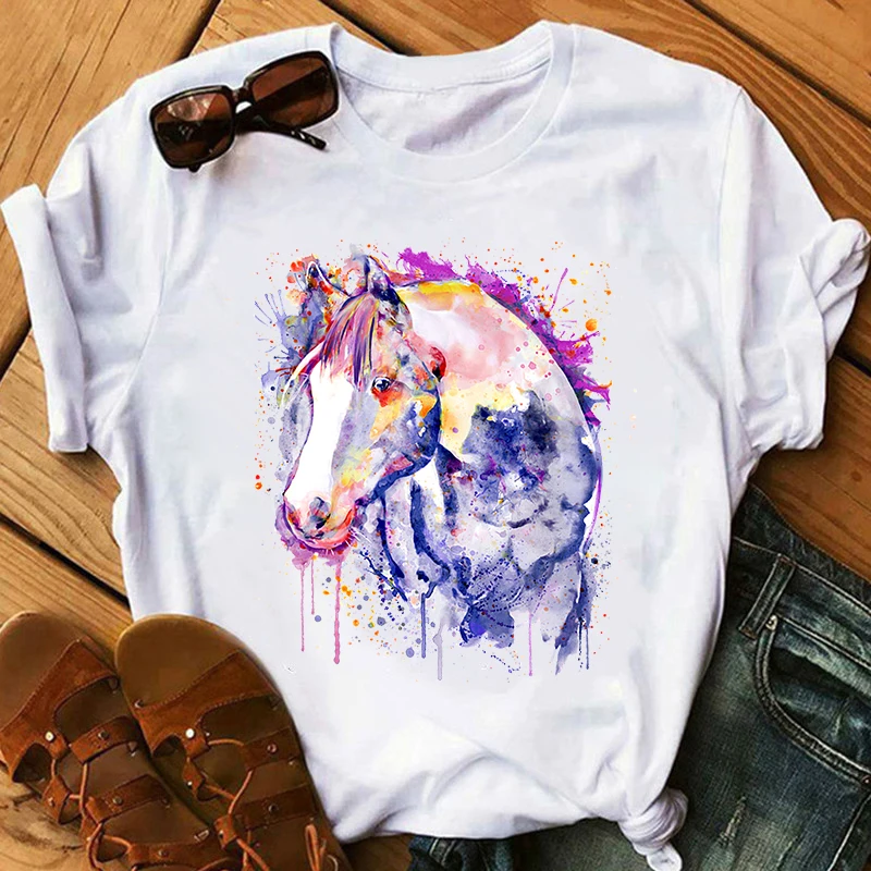 Watercolor Horse Print Women tshirt women Casual Funny t shirt Gift For Lady Yong Girl Top Tee white t shirt vintage clothes
Watercolor Horse Print Women tshirt women Casual Funny t shirt Gift For Lady Yong Girl Top Tee white t shirt vintage clothes