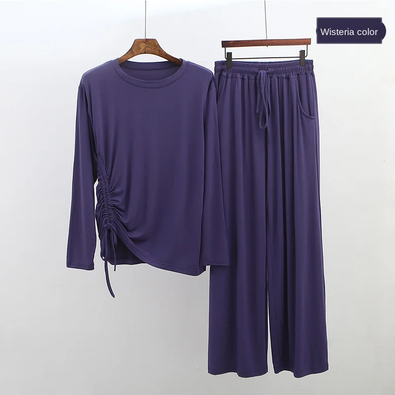 Spring and Summer Pajamas Women Modal 2021 Round Neck Long Sleeve Loose Wide Leg Pants Casual Suit Women's Two Piece Home Wear
Spring and Summer Pajamas Women Modal 2021 Round Neck Long Sleeve Loose Wide Leg Pants Casual Suit Women's Two Piece Home Wear