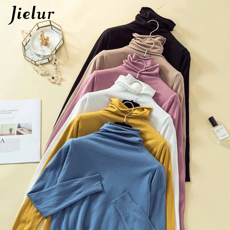 Jielur Turtleneck Pullovers Sweaters Autumn Winter Slim-fit Solid Color Femme Korean Knitted Chic Slim Long Sleeve Pullover
Jielur Turtleneck Pullovers Sweaters Autumn Winter Slim-fit Solid Color Femme Korean Knitted Chic Slim Long Sleeve Pullover
