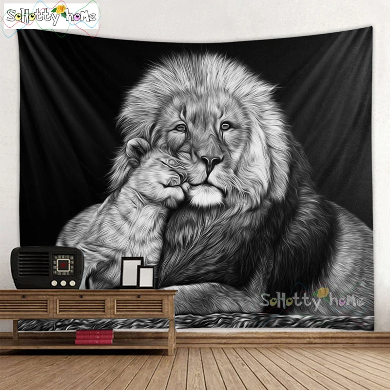Lion Family Mandala Tapestry Wall Hanging 3D White Black Animal Tapestry Hippie Wall Carpets Dorm Decor Psychedelic Tapestry
Lion Family Mandala Tapestry Wall Hanging 3D White Black Animal Tapestry Hippie Wall Carpets Dorm Decor Psychedelic Tapestry