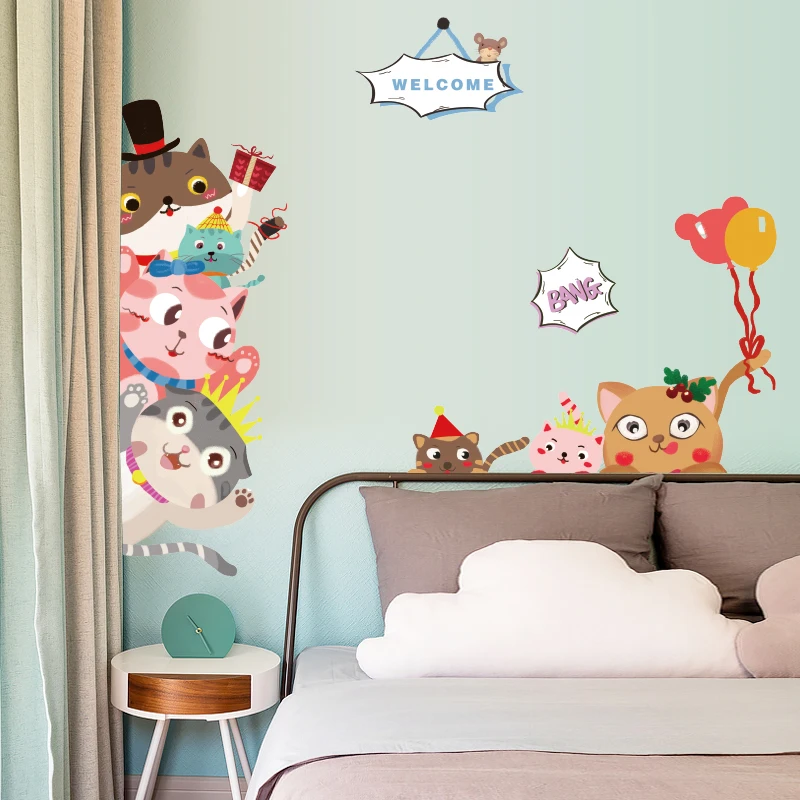 Cute Cat Wall Stickers Animal Lover Home Decoration Accessories For Baby's Rooms Wall Art Decal
Cute Cat Wall Stickers Animal Lover Home Decoration Accessories For Baby's Rooms Wall Art Decal