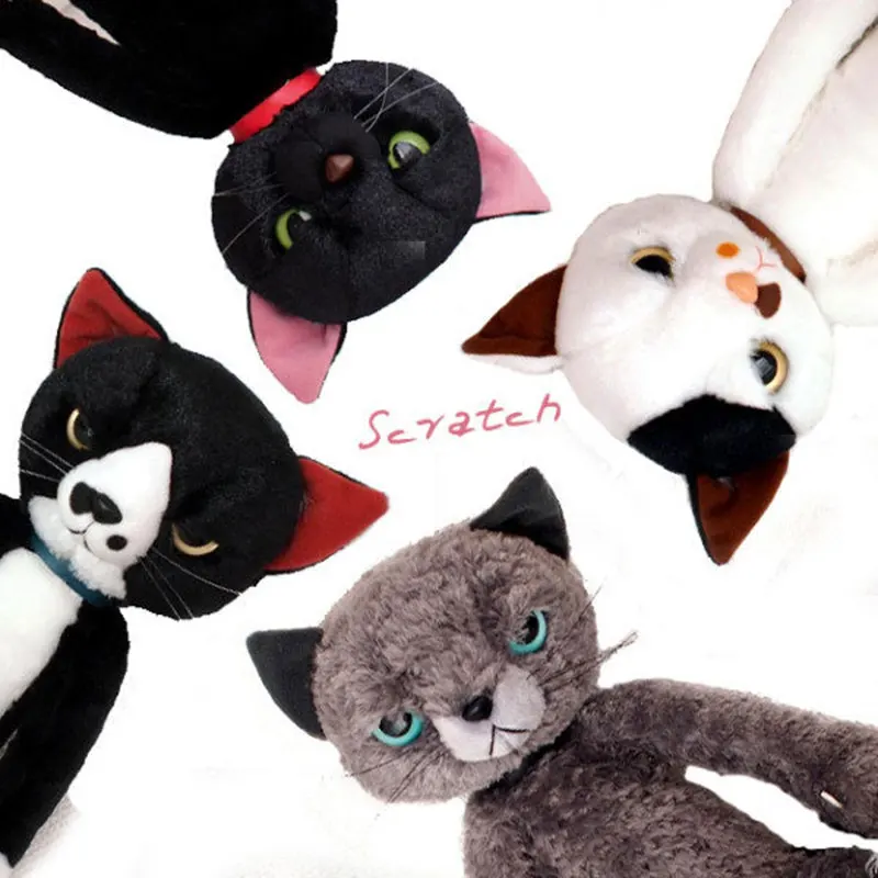 Мягкие игрушки в виде кошек 1 шт. 40/60 см плюшевые японский котенок с царапинами