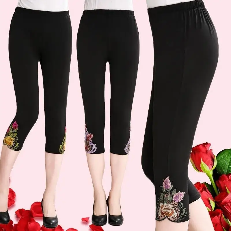 2021 Summer Women High Elastic Waist Pants Capris Thin Embroidery Leggings Skinny Stretch Black Push Up Trousers Plus Size 4XL
2021 Summer Women High Elastic Waist Pants Capris Thin Embroidery Leggings Skinny Stretch Black Push Up Trousers Plus Size 4XL