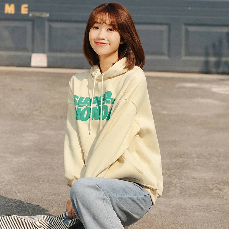 Chic Khaki 2020 New Autumn and Winter Velvet Padded Thickened Sweater Women's Loose Ins Letters All-Matching Student Hooded
Chic Khaki 2020 New Autumn and Winter Velvet Padded Thickened Sweater Women's Loose Ins Letters All-Matching Student Hooded