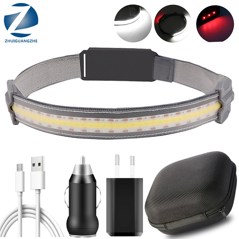 COB Led Headlamp SMD2835 Built-in Battery USB Rechargeable Headlight Head Waterproof Lamp White Red Lighting For Camping Working
COB Led Headlamp SMD2835 Built-in Battery USB Rechargeable Headlight Head Waterproof Lamp White Red Lighting For Camping Working