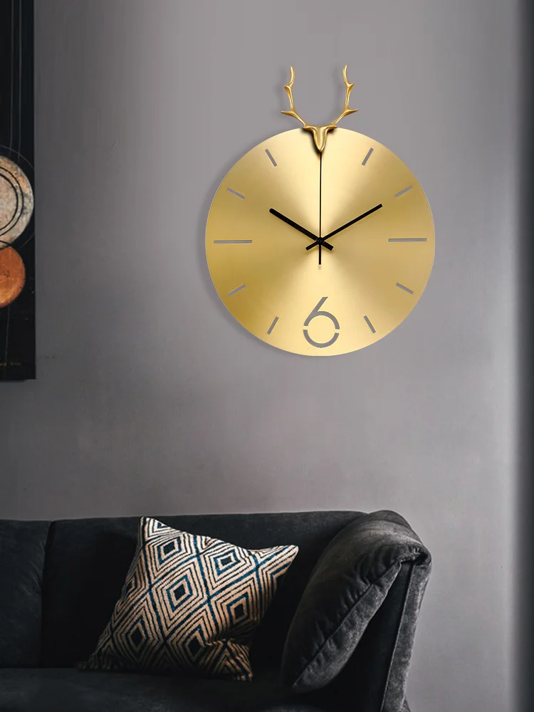 Pure copper deer head wall clock quartz clock living room creative Nordic wall watch light luxury decoration wall silent
Pure copper deer head wall clock quartz clock living room creative Nordic wall watch light luxury decoration wall silent