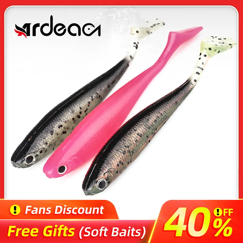 

Ardea soft lure 95mm 5.9g 3/5pcs T-tail Artificial Silicone Bait Fish Shape Double Color Swimbait Worm Wobblers Fishing Tackle