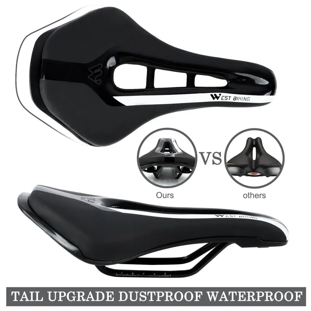 WEST BIKING Bicycle Saddle Breathable PU Leather Hollow Cushion Comfortable Road MTB Bike Saddle GEL + Polyurethane Shockproof
WEST BIKING Bicycle Saddle Breathable PU Leather Hollow Cushion Comfortable Road MTB Bike Saddle GEL + Polyurethane Shockproof