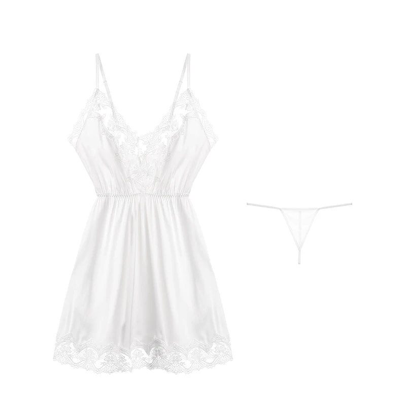 Sexy Women's Sleepwear Perspective Lace Nightdress Thin Homewear Nightwear Satin Silk Dresses Sleeveless Nightgown Lingere Dress
Sexy Women's Sleepwear Perspective Lace Nightdress Thin Homewear Nightwear Satin Silk Dresses Sleeveless Nightgown Lingere Dress