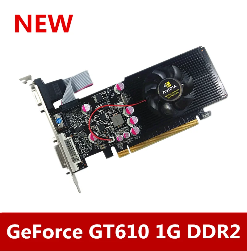 Видеокарта GeForce GT610 1G, обновленная Видеокарта DDR2 64 бит PCI-E HD для старых компьютеров
Видеокарта GeForce GT610 1G, обновленная Видеокарта DDR2 64 бит PCI-E HD для старых компьютеров