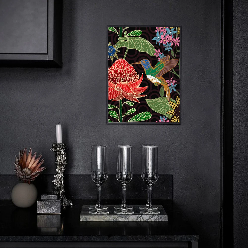 European Retro Flowers and Bird Canvas Painting Luxury Black Gold Bird Modern Art Landscape for Living Room Corridor Decoration
European Retro Flowers and Bird Canvas Painting Luxury Black Gold Bird Modern Art Landscape for Living Room Corridor Decoration
