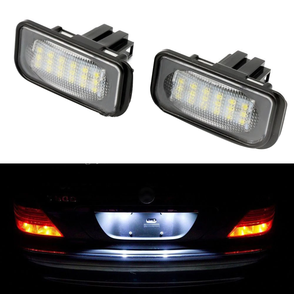 2x 18-SMD светодиодные лампы для номерного знака Mercedes Benz C-Class W203 Sedan SL-Class R230 CLK-Class W209 C209