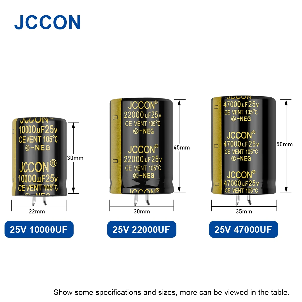 JCCON 2Pcs 25V Horn Electrolytic Capacitor 10000UF 22000UF 47000UF Volume Welding Full-Voltage For Audio Hifi Amplifier 105
JCCON 2Pcs 25V Horn Electrolytic Capacitor 10000UF 22000UF 47000UF Volume Welding Full-Voltage For Audio Hifi Amplifier 105