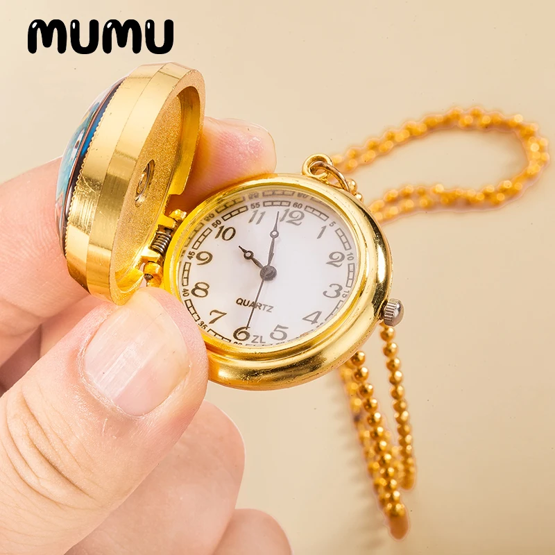Новинка 2021 карманные часы Ариэль с маленькой русалочкой ожерелье винтажные