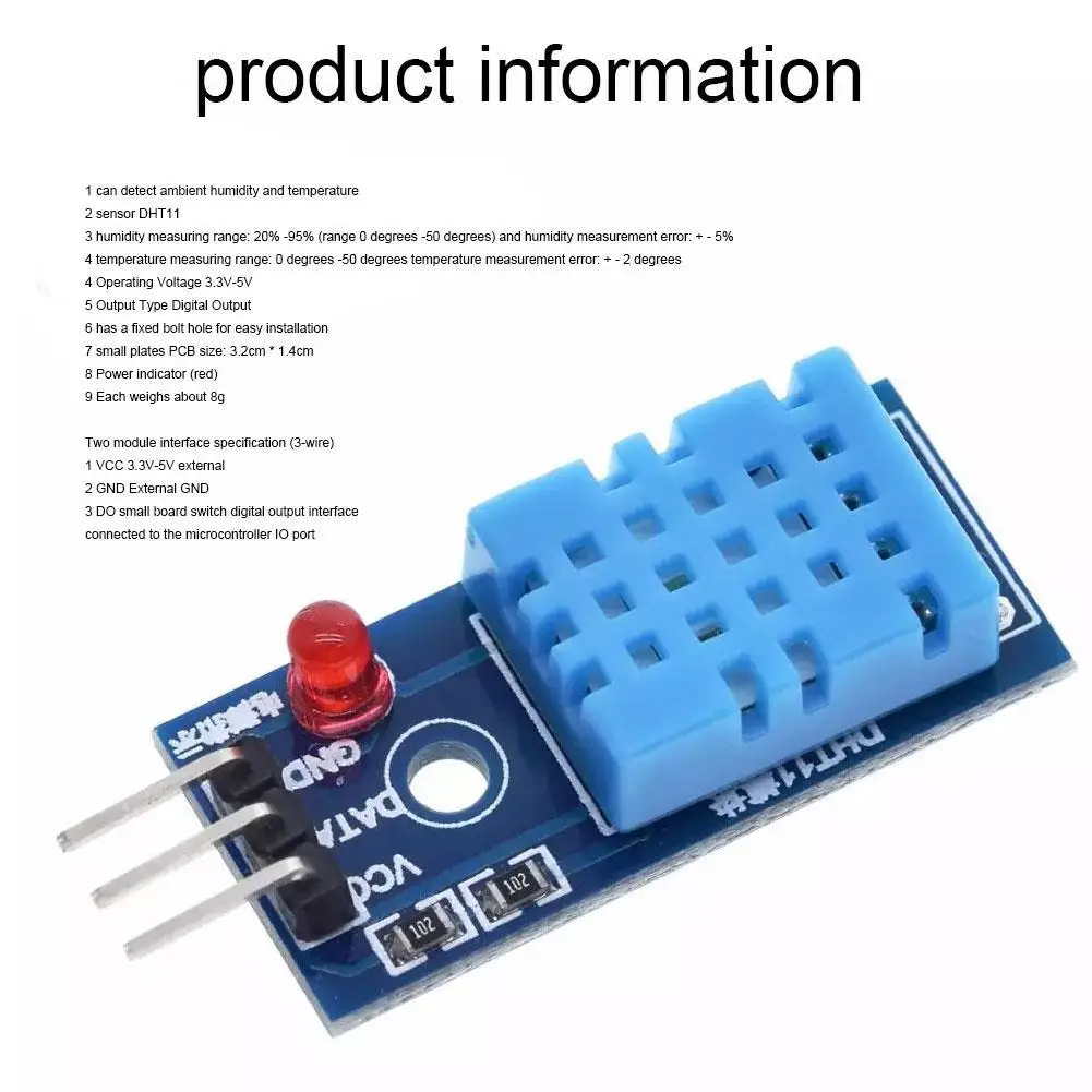 Digital Temperature And Humidity Sensor DHT11 LED Modules Building For DIY Blocks Board Electronic With Dupont Line O5K5
Digital Temperature And Humidity Sensor DHT11 LED Modules Building For DIY Blocks Board Electronic With Dupont Line O5K5