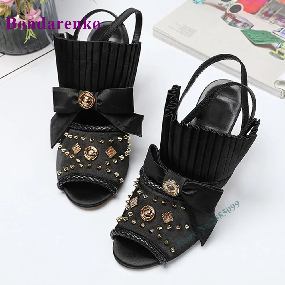 Rivet Metal Butterfly Knot Sandals Peep Toe Slingback Ankle Strap Thin High Heel Sandals Shoes Women Summer Party Dress Designer
Rivet Metal Butterfly Knot Sandals Peep Toe Slingback Ankle Strap Thin High Heel Sandals Shoes Women Summer Party Dress Designer