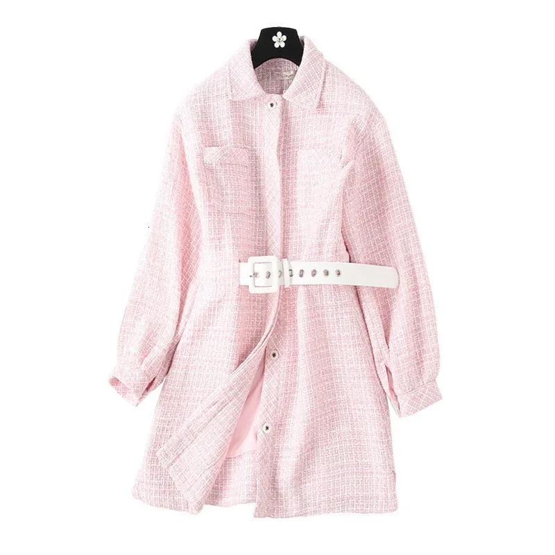 Women Autumn Runway Tweed Shirt Dress Pink Elegant Italy Designer Party Twill Loose Mini Dress Belted Female High Street Dresses
Women Autumn Runway Tweed Shirt Dress Pink Elegant Italy Designer Party Twill Loose Mini Dress Belted Female High Street Dresses