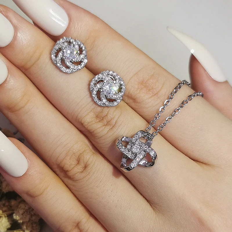 2022 Trendy silver color bride Jewelry Set Earring Necklace Pendant for Women Wedding Christmas Party Gift Bridal Crystal J6752
2022 Trendy silver color bride Jewelry Set Earring Necklace Pendant for Women Wedding Christmas Party Gift Bridal Crystal J6752
